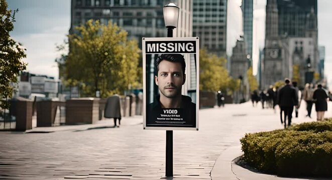 Poster of a missing man.