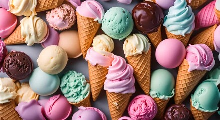 Ice cream in an ice cream shop.