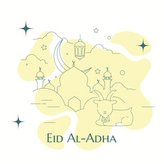 Vector illustration of Eid al-Adha greeting 