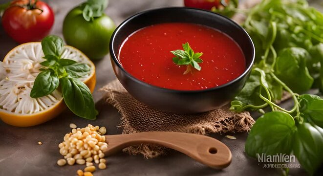 Spanish gazpacho dish.
