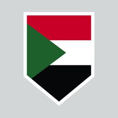 Sudan Flag in Shield Shape Frame