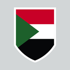 Sudan Flag in Shield Shape Frame