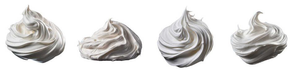 Exquisite Whipped Cream Collection on Transparent Background: Perfect for Culinary Arts and Design. Delight in the Luxurious, Soft Peaks Ideal for Enhancing Your Creative Projects. © PNG, Vector & Video