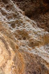 Views of the Fossils and Limestone Rocks in the Benagil Caves in Albufiera Portugal