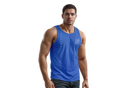 Man Wearing a Tank Top Mockup