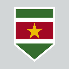 Suriname Flag in Shield Shape Frame