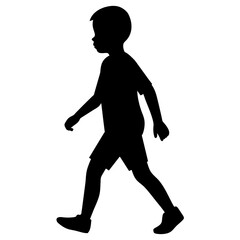 A Boy vector silhouette black color illustration