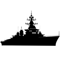 a large warship vector silhouette, black color silhouette © Dream Is Power