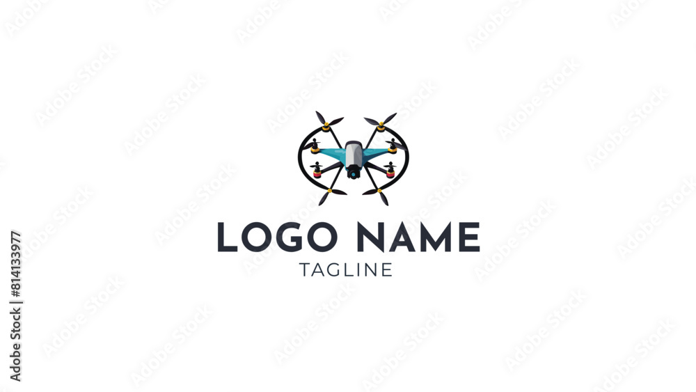 Wall mural drone vector logo template