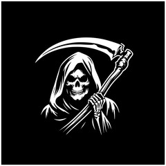 scary grim reaper the death silhouette in the dark