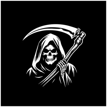 recommend clip art: scary grim reaper the death silhouette in the dark