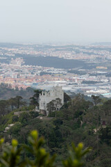 Obraz premium Large Mansion Sitting Along the Sintra Hills in Portugal
