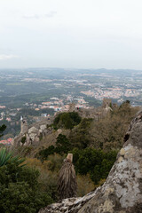 View from the Moorish Castle in Sintra Portugal