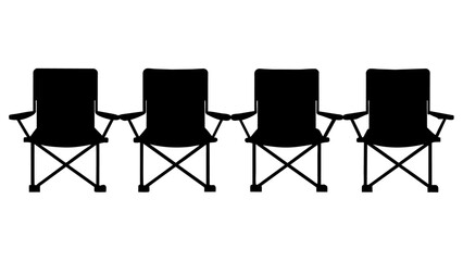 all kind different type of Set of camping chair vector silhouette