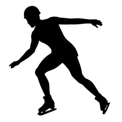 athlete of skates vector silhouette, black color silhouette, white background