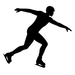 athlete of skates vector silhouette, black color silhouette, white background