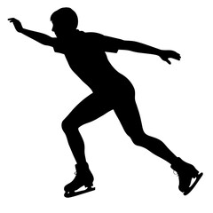 athlete of skates vector silhouette, black color silhouette, white background