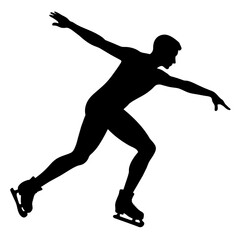 athlete of skates vector silhouette, black color silhouette, white background
