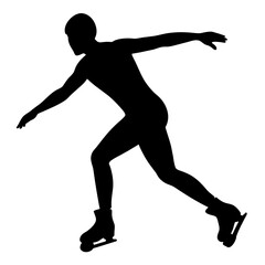 athlete of skates vector silhouette, black color silhouette, white background