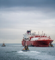 LNG carrier aproaching to regasification plant