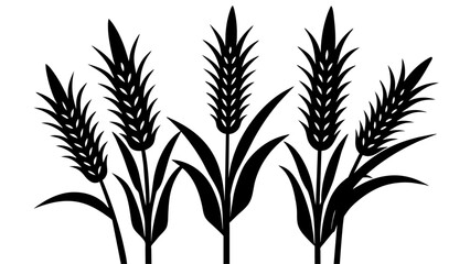 corn stalks and barley grain, bundled together in a versatile cornstalk silhouette collection (24)