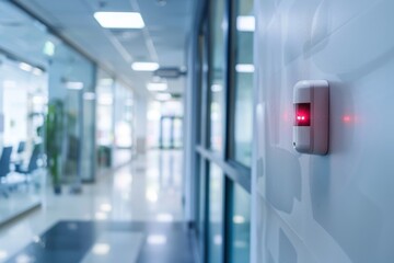 Safety first: advanced fire and security system in place at office building for employee protection and rapid alerts