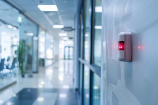 Safety first: advanced fire and security system in place at office building for employee protection and rapid alerts