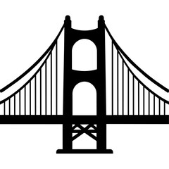 Golden Gate Bridge vector silhouette black color