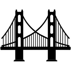 Golden Gate Bridge vector silhouette black color