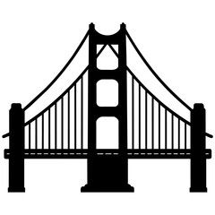 Golden Gate Bridge vector silhouette black color