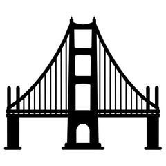 Fototapeta premium Golden Gate Bridge vector silhouette black color