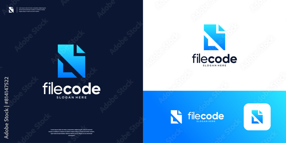 Canvas Prints document code tech logo design template.