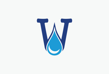 Letter W Water Droplet Logo Design