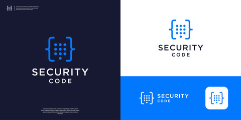 Code security protection logo design.
