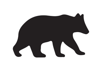 Bear vector silhouette, Grizzly bear or polar bear silhouette flat vector, animal silhouette