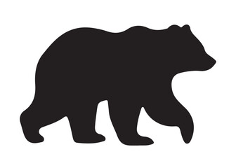 Bear vector silhouette, Grizzly bear or polar bear silhouette flat vector, animal silhouette