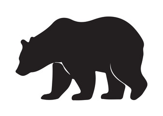 Bear vector silhouette, Grizzly bear or polar bear silhouette flat vector, animal silhouette