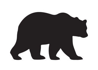 Bear vector silhouette, Grizzly bear or polar bear silhouette flat vector, animal silhouette