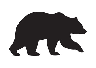 Bear vector silhouette, Grizzly bear or polar bear silhouette flat vector, animal silhouette