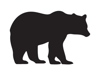 Bear vector silhouette, Grizzly bear or polar bear silhouette flat vector, animal silhouette