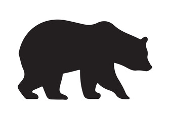 Bear vector silhouette, Grizzly bear or polar bear silhouette flat vector, animal silhouette