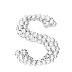 Symbol made of silver volleyballs. letter s