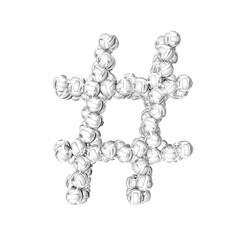 Symbol made of silver volleyballs