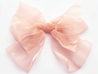 Elegant pink satin bow on light background graphic resources