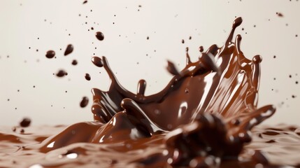 Brown splash 3D modern object image. banner concept Copy space