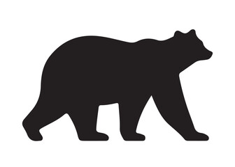 Bear vector silhouette, Grizzly bear or polar bear silhouette flat vector, animal silhouette
