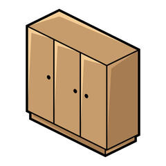 Wardrobe icon in isometry style. Domestic and office furniture and equipment.