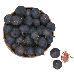 fig dish, top view, isolated on transparent background
