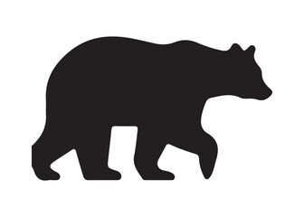 Bear vector silhouette, Grizzly bear or polar bear silhouette flat vector, animal silhouette