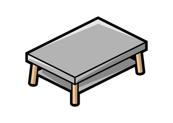 Coffee table icon in isometry style. Domestic and office furniture and equipment.